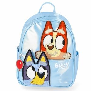 Bluey & Bingo Kids Girls 10.5” Backpack - Embroidered Chenille Patches